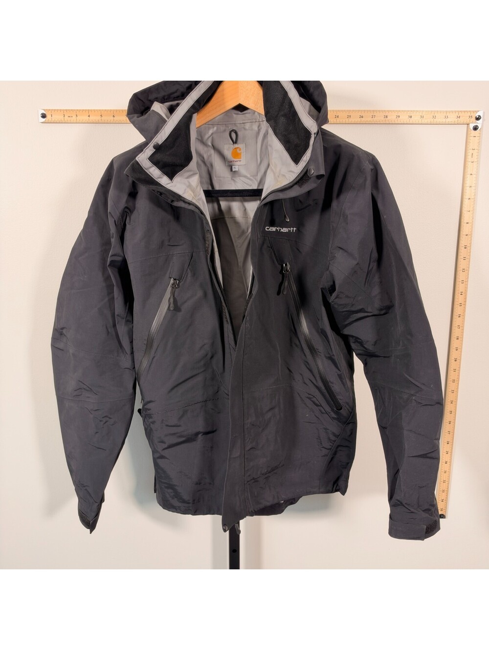 Carhartt WIP Devis Rain Jacket Coat SIZE XL BLACK